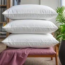 LUXURY Polyester Fibre Solid Sleeping Pillow Pack of 3-12