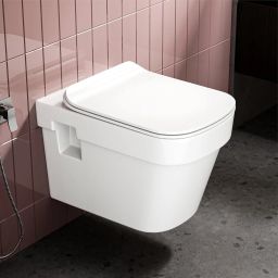 CUBE Western Toilet Water closet |High-Grade Commode , Soft-Close Seat Cover (White) Western Commode-image-86