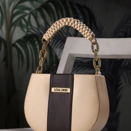 Beige Women Sling Bag Knitted Handle Sling Bag-21