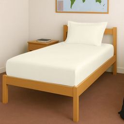 PIZUNA LINENS Cream 400 TC Pure Cotton Single Bedsheet - 1.52 m x 2.54 m-picture-18