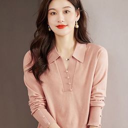 StyleCast Women Cotton Long Sleeves Shirt Collar Cardigan Sweaters-picture-35
