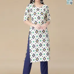 HERE&NOW Women Ethnic Motifs Printed Crepe Kurta-image-74