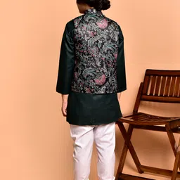 PRINTCULTR Boys Ethnic Motifs Printed Regular Kurta with Pyjamas image 5
