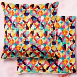 ArtzFolio Multicoloured Set of 2 Square Cushion Covers-16