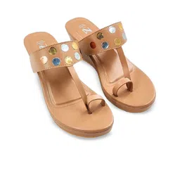 THE MADRAS TRUNK Textured Flatform Mules with Buckles-1