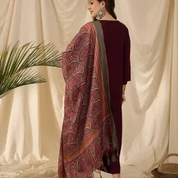 InWeave Women Regular Kurta with Palazzos & With Dupatta image 4