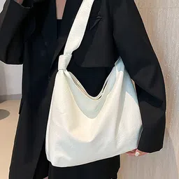 LULU & SKY PU Bucket Hobo Bag with Bow Detail-10