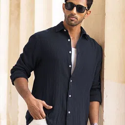 Powerlook Men Opaque Casual Shirt-image-4