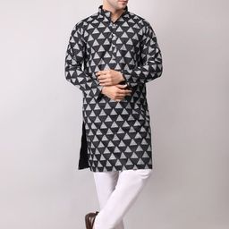 Voniry Men Ethnic Motifs Printed Regular Kurta with Pyjamas-16
