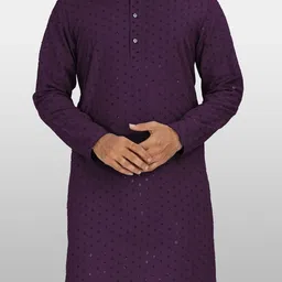 VeBNoR Men Ethnic Motifs Brasso Kurta-image-58