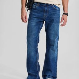 Snitch Men Dark Blue Bootcut Jeans-image-71