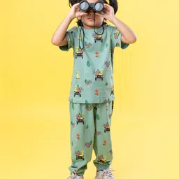 Orange Sugar Unisex Kids Printed T-shirt with Trousers-image-66