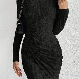 KPOP Women Pleated Bodycon Dress-picture-47