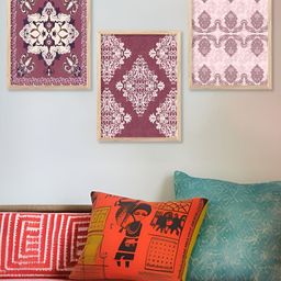Kotart Brown & Purple 3 Pieces Modern Printed Wooden Wall Arts-picture-2