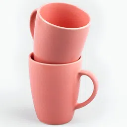 Storepedia Pink Handcrafted Solid Ceramic Glossy Mugs Set of Cups and Mugs-5