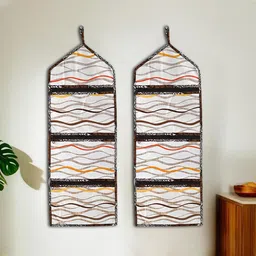 Kuber Industries Brown & White 2 Pieces Multi-Utility Organisers-32