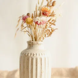 ArteCasa Classic Bloom Beige & Brown Printed Big Vase With Bunch-image-27