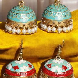 Anouk Floral Jhumkas Earrings-picture-46