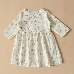 BAESD Girl's Tropical Printed A-Line Dress-image-5