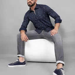 COBB Men Slim Fit Opaque Printed Casual Shirt-image-94