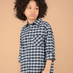 Crimsoune Club Boys Premium Slim Fit Opaque Checked Casual Shirt-image-35