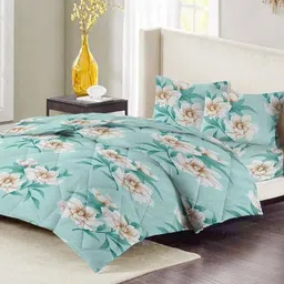 RF RELAXFEEL Sea Green & White Floral Heavy Winter 210 GSM Double Bed Comforter-image-41
