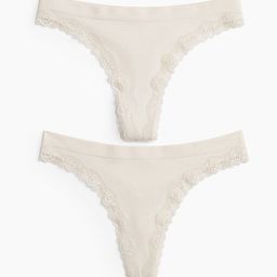 H&M 2-Pack Seamless Lace-Trimmed Thong Briefs-image-97
