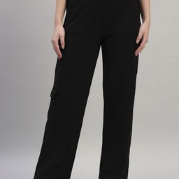 NATURE CRAFT Women Comfort Regular Fit High-Rise Flat-Front Cargos Trousers-image-75