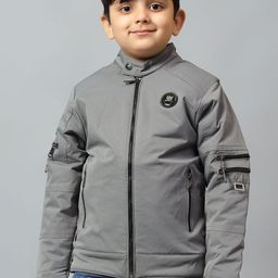 SKY HEIGHTS Boys Polyester Crop Biker Jacket-picture-7