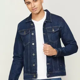 MASTERLY WEFT Men Washed Outdoor Denim Jacket with Patchwork-image-70