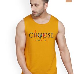 SLOWLORIS Pack Of 2 Combed Cotton Gym Vests VSL26 CMB(CHS MUSTARD)(OVRTNK BLACKRUST-image-99