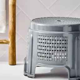Home Centre Omnia Supreme Grey Textured Matte Classic Step Stool-image-5