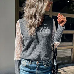 StyleCast Women Self Design Pullover-picture-0