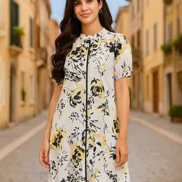 Moda Rapido Women Floral Printed Mandarin Collar Tunic-image-25