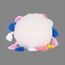 NUEVOSDAMAS White & Blue Round Cushion Covers-image-49