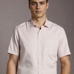 Louis Philippe Self Design Spread Collar Regular Fit Pure Cotton Formal Shirt-picture-13