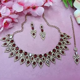 VATSALYA creation Gold-Plated Artificial Stones Alloy Jewellery Set-11