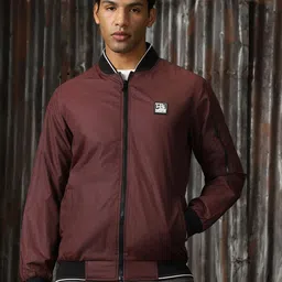 High Star Men Lightweight Bomber with Embroidered Jacket-image-11