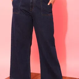 CURVY STREET Women Jean Wide Leg Low Distress Jeans-image-8