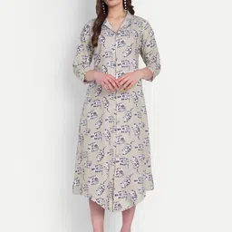 TILISM Women Floral Print A-Line Midi Dress-image-2