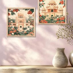 Kotart Brown & Beige 2 Piece Wood Abstract Wall Paintings-41