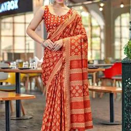 LeeliPeeri Designer Zari Designer Bagru Saree-picture-55