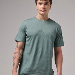 VUDU Typography Printed Short Sleeves Round Neck Cotton T-shirt-image-67