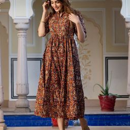 Femvy Floral Printed Fit And Flare Dress-picture-45