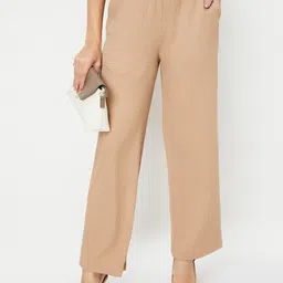 max Women Regular Fit Mid-Rise Parallel Trousers-image-49