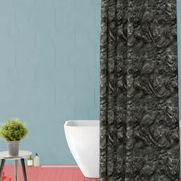 ArtzFolio Rust-Brown & Olive-Green Printed Waterproof Shower Curtain-48