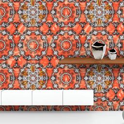 ArtzFolio Printed UV-Resistant Anti-Bacterial Abstract White Damask Flower Peel & Stick Wallpaper-image-19