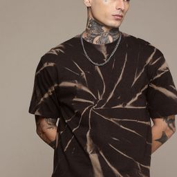 Moda Rapido Washed Effect Tie & Dyed Drop-Shoulder Sleeves Oversized Fit T-shirt-picture-26