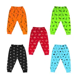 YK Infant Boys Pack Of 5 Printed Cotton Relaxed Fit Joggers-picture-29
