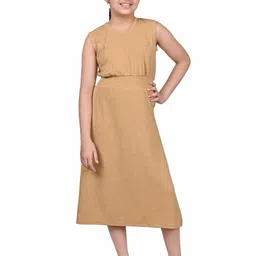 BAESD Girl Round Neck Sleeveless A-Line Midi Dress-image-20